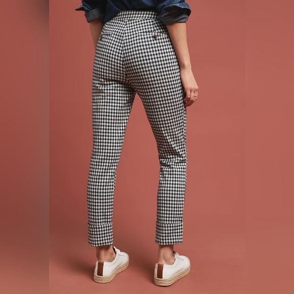 ANTHROPOLOGIE The Essential Crop Flare Pants Color Black/White Size 2 - Picture 4 of 16